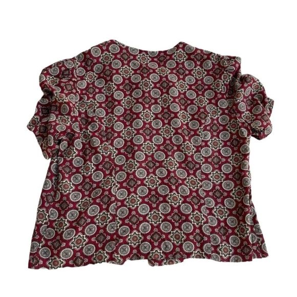 VTG dark red gold paisley print blouse - Picture 2 of 3